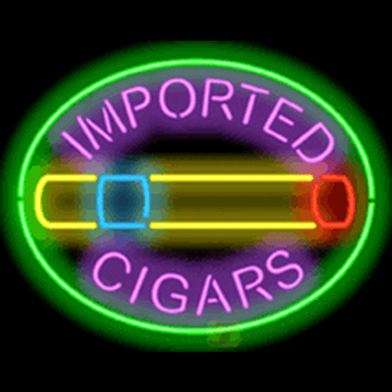  Imported Cigars with Graphic Leuchtreklame