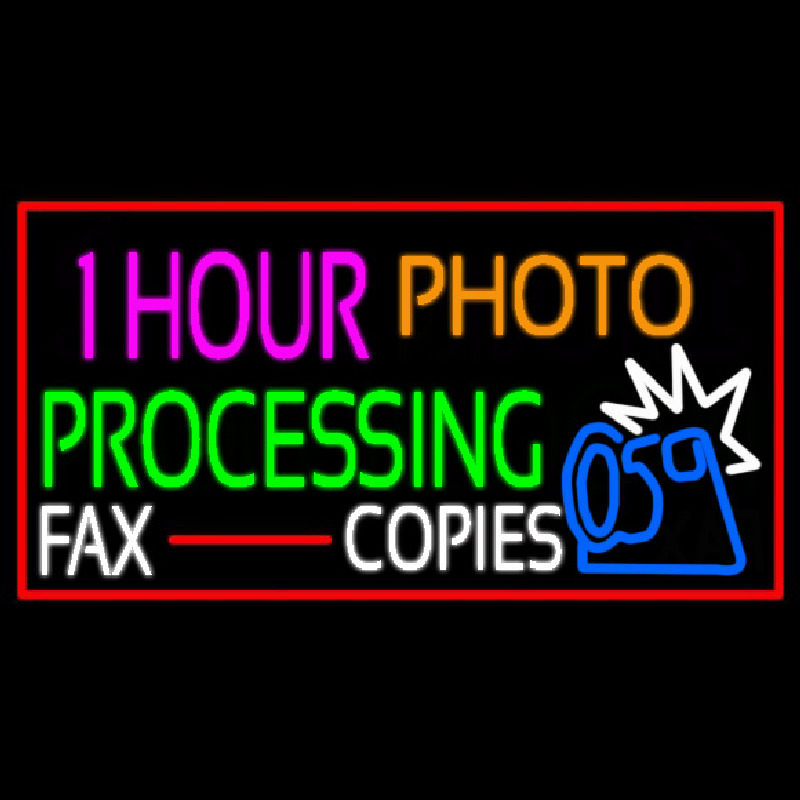 1 Hour Photo Processing Leuchtreklame