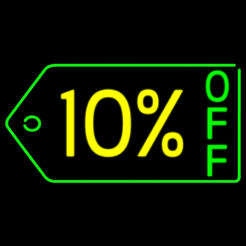 10 Percent Off Leuchtreklame