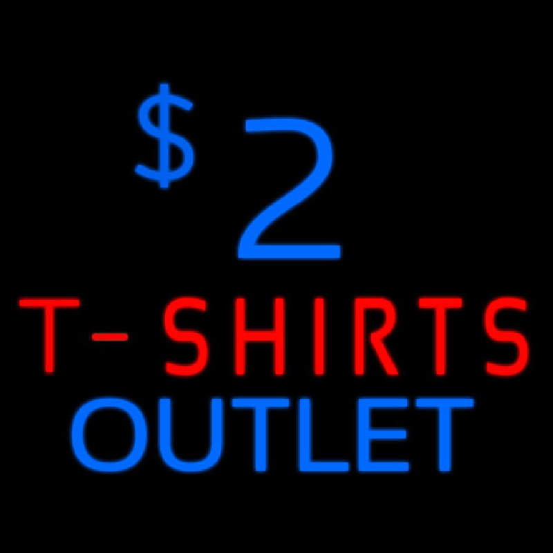 2 T Shirt Outlet Leuchtreklame