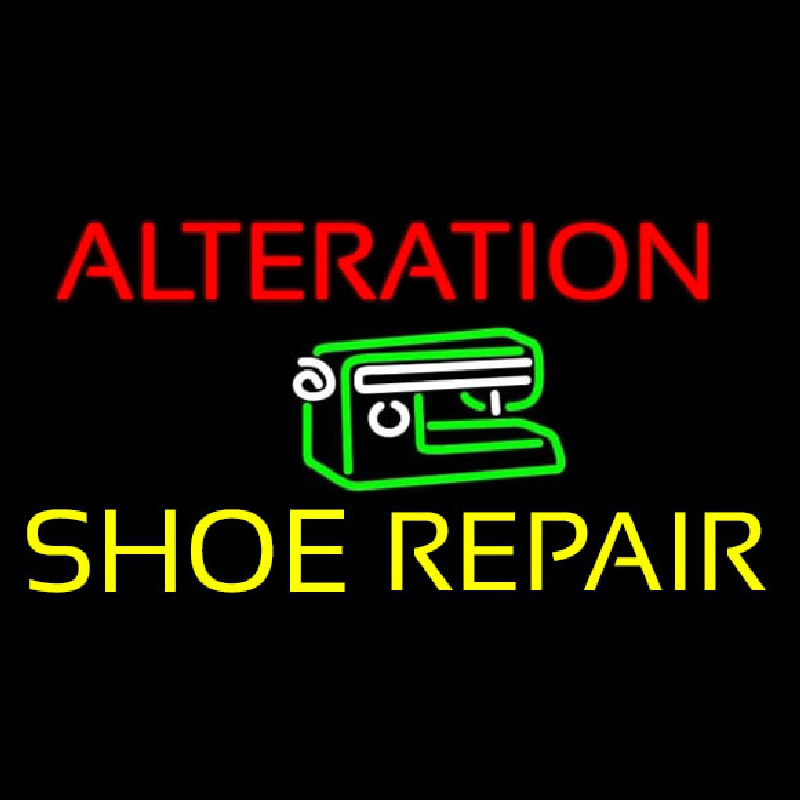 Alteration Shoe Repair Block Leuchtreklame