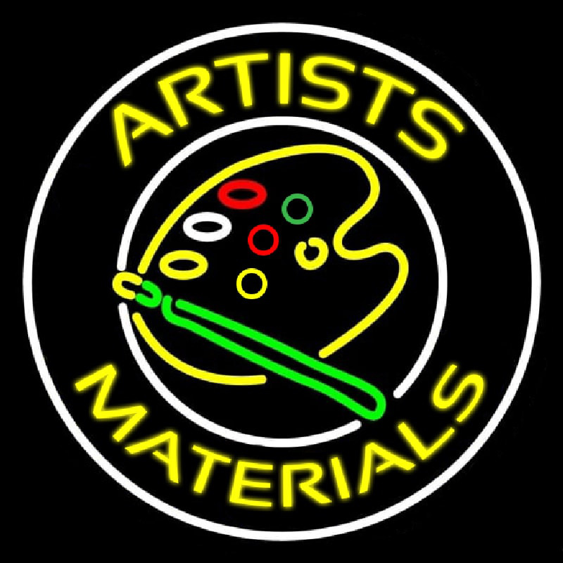 Artists Materials With Logo Leuchtreklame