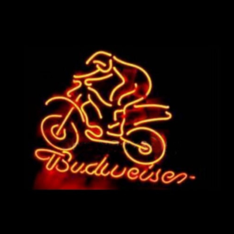 BUDWEISER BIKER LOGO Leuchtreklame