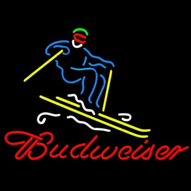 BUDWEISER DOWNHILL SKIER HANDCRAFTED Leuchtreklame