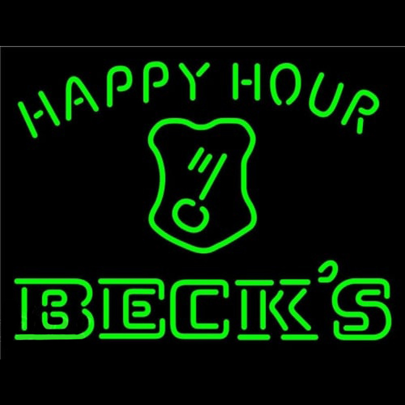 Beck Key Logo Happy Hour Beer Leuchtreklame