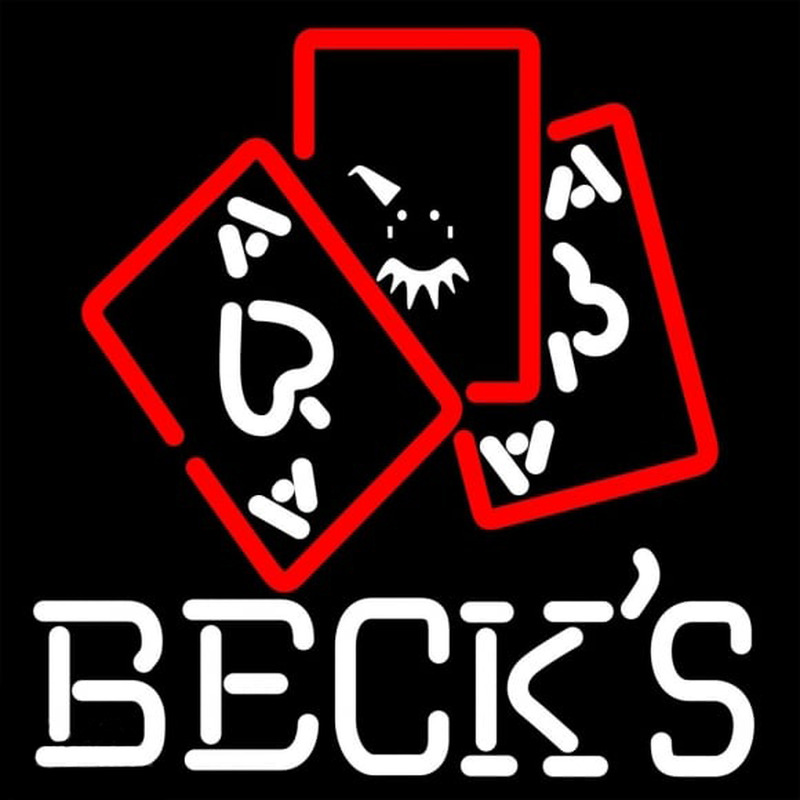 Becks Ace And Poker Beer Sign Leuchtreklame