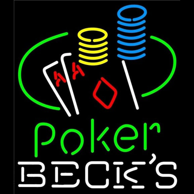 Becks Poker Ace Coin Table Beer Sign Leuchtreklame