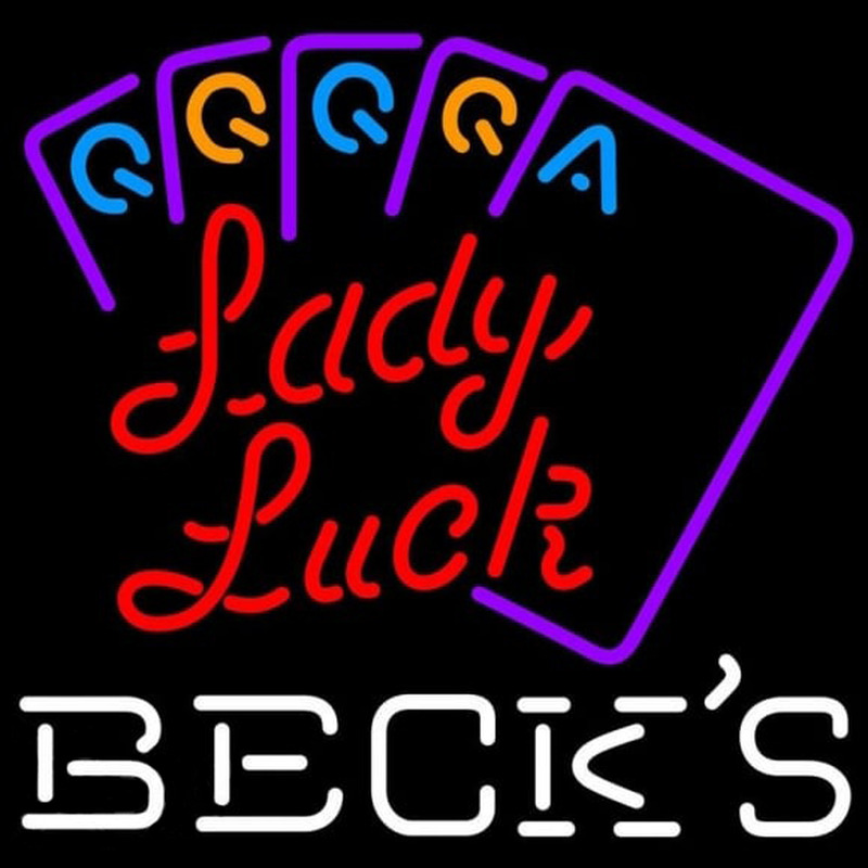 Becks Poker Lady Luck Series Beer Sign Leuchtreklame