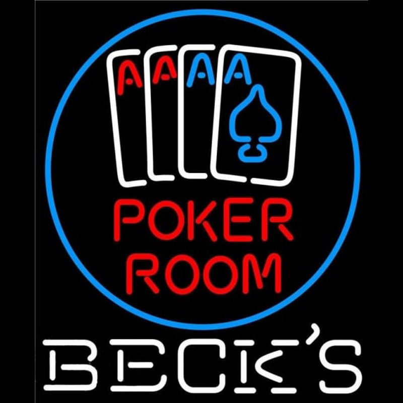 Becks Poker Room Beer Sign Leuchtreklame