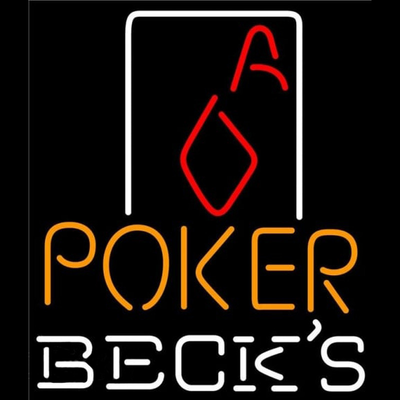 Becks Poker Squver Ace Beer Sign Leuchtreklame