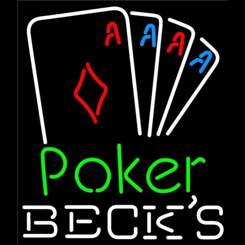 Becks Poker Tournament Beer Sign Leuchtreklame