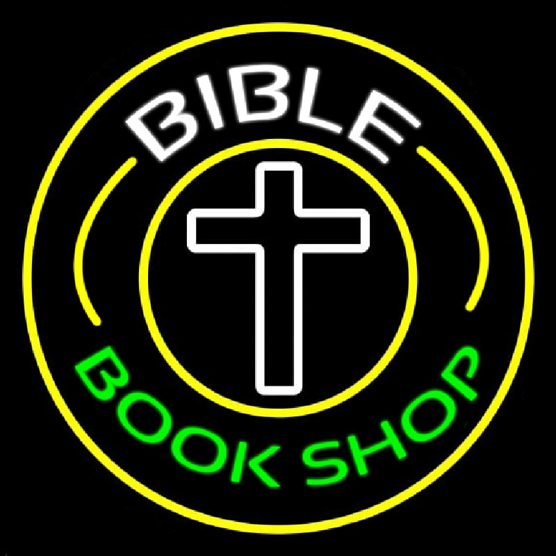 Bible Book Shop With Border Leuchtreklame