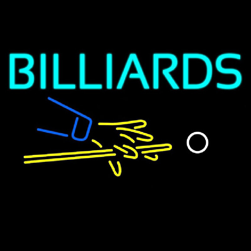 Billiards Hand And Cue Leuchtreklame