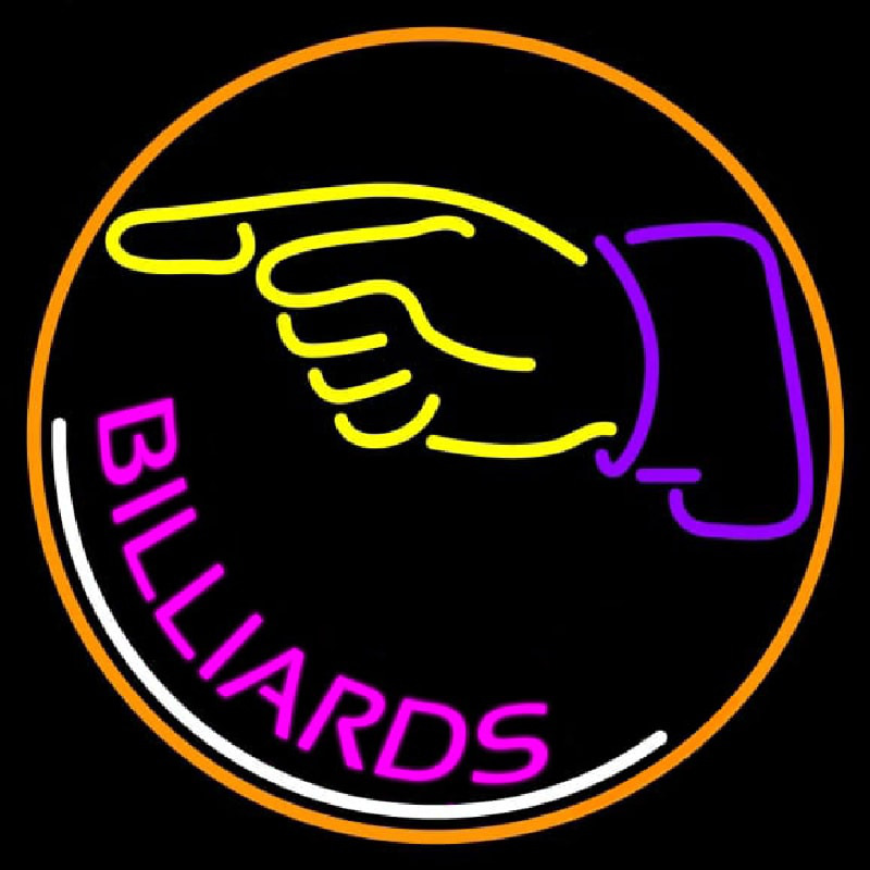 Billiards With Hand Logo 1 Leuchtreklame