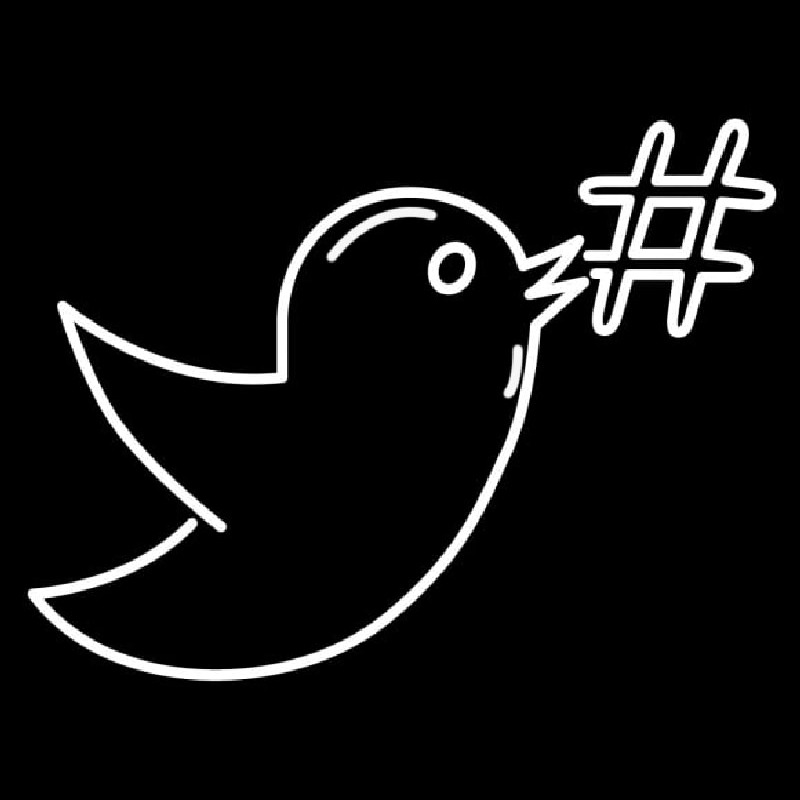 Bird With Hashtag Logo Leuchtreklame