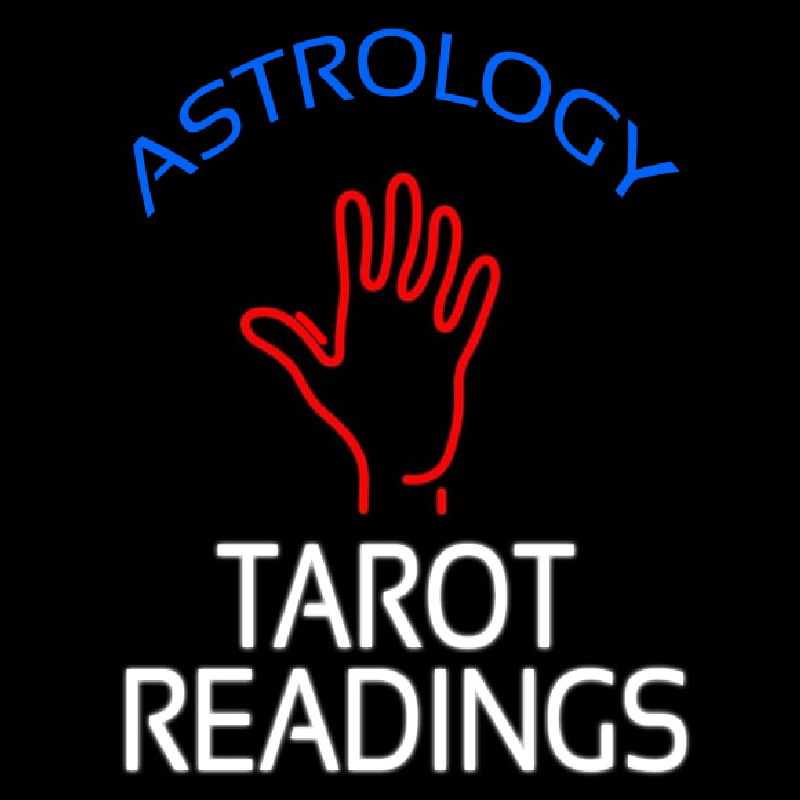 Blue Astrology White Tarot Readings Leuchtreklame