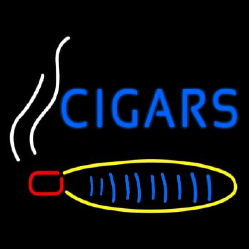 Blue Cigars With Logo Leuchtreklame