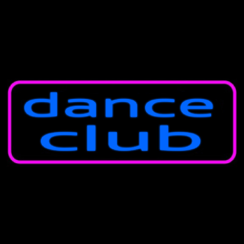 Blue Dance Club Pink Border Leuchtreklame