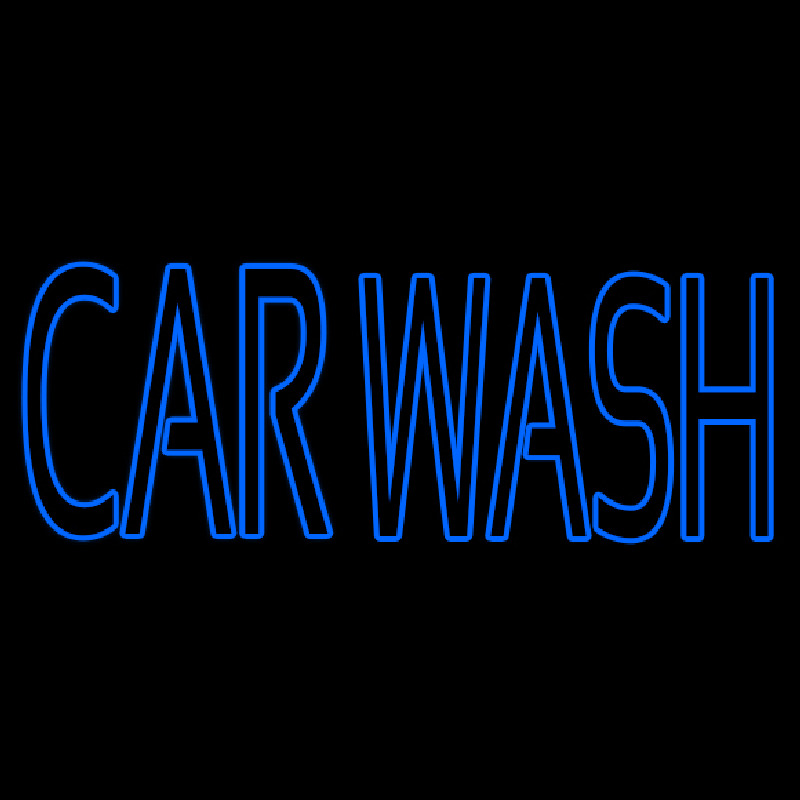 Blue Double Stroke Car Wash Leuchtreklame