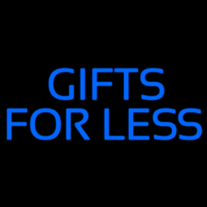 Blue Gifts For Less Block Leuchtreklame