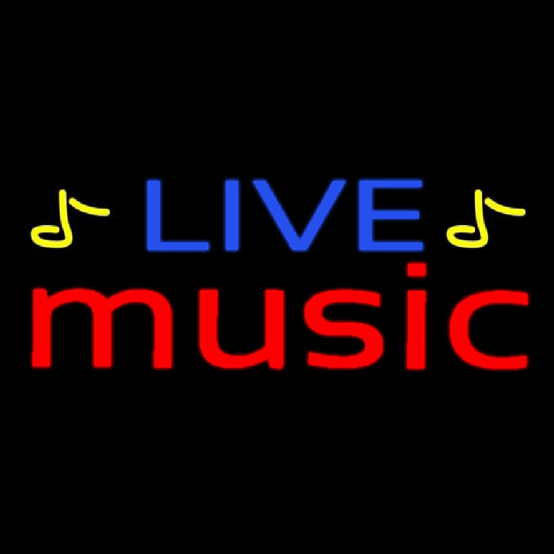 Blue Live Red Music Leuchtreklame