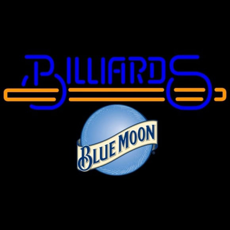 Blue Moon Billiards Te t With Stick Pool Beer Sign Leuchtreklame