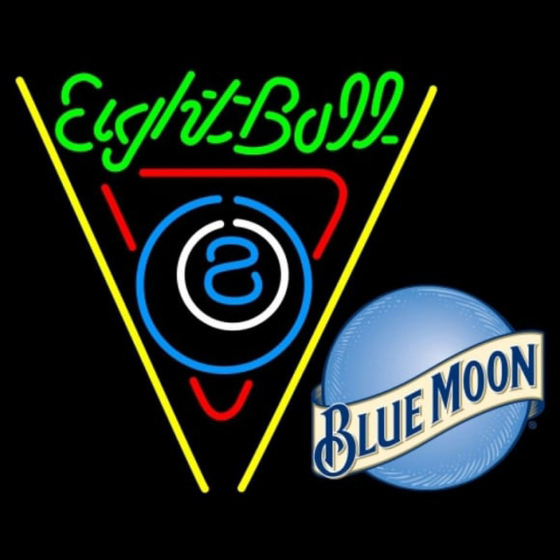 Blue Moon Eightball Billiards Pool Beer Sign Leuchtreklame