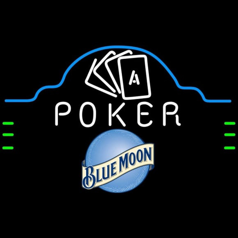 Blue Moon Poker Ace Cards Beer Sign Leuchtreklame