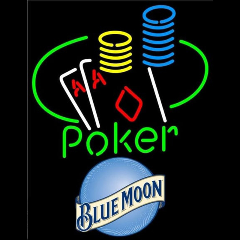 Blue Moon Poker Ace Coin Table Beer Sign Leuchtreklame