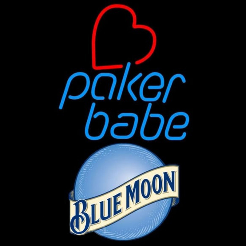 Blue Moon Poker Girl Heart Babe Beer Sign Leuchtreklame