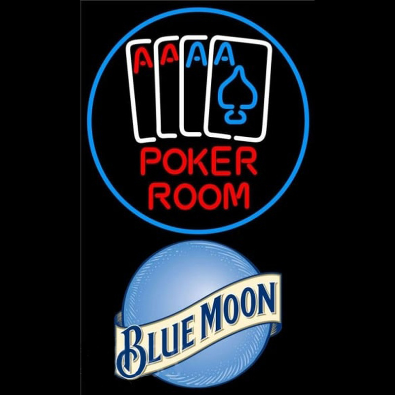 Blue Moon Poker Room Beer Sign Leuchtreklame