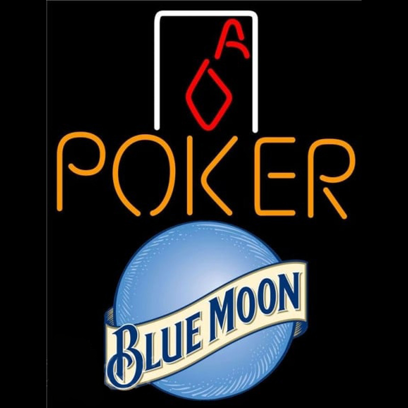 Blue Moon Poker Squver Ace Beer Sign Leuchtreklame