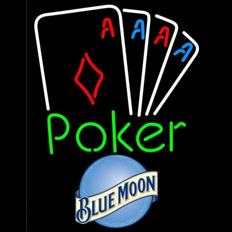 Blue Moon Poker Tournament Beer Sign Leuchtreklame