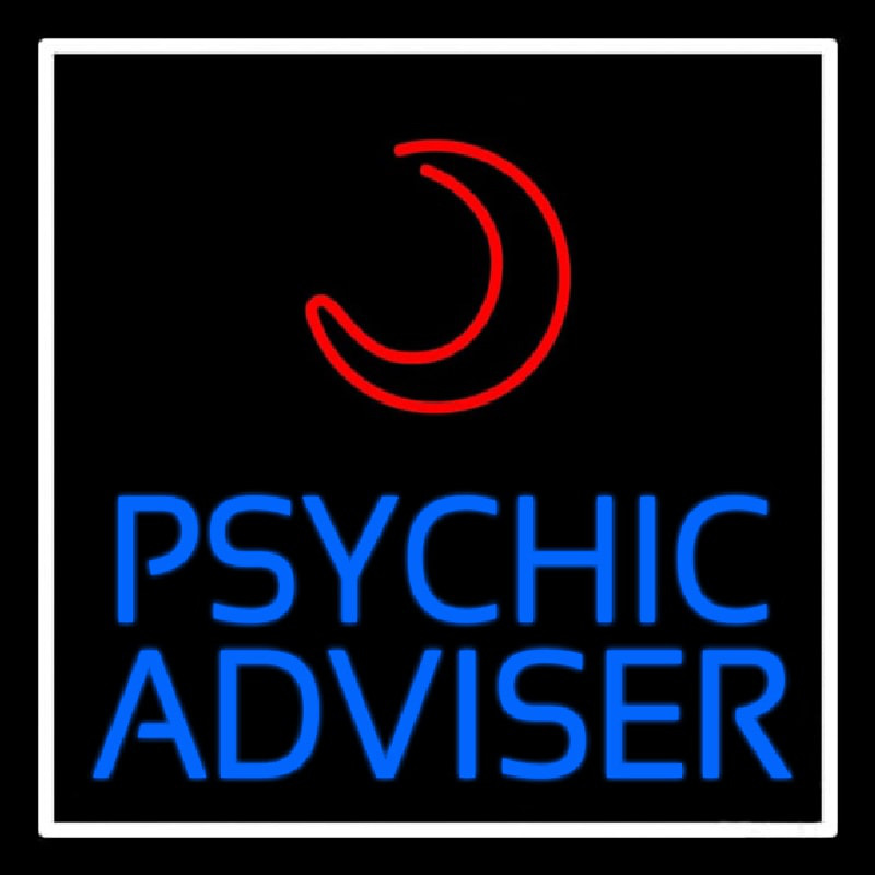 Blue Psychic Advisor With Logo Leuchtreklame