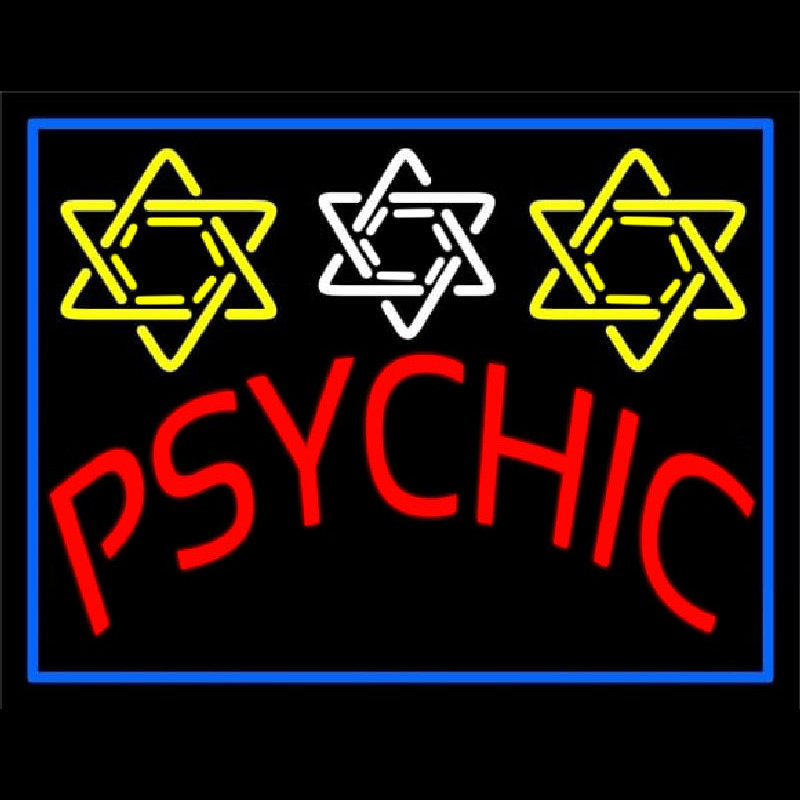 Blue Psychic With Stars Leuchtreklame