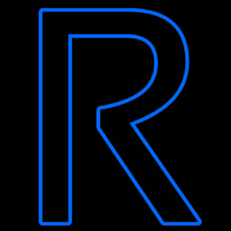 Blue R Logo Leuchtreklame