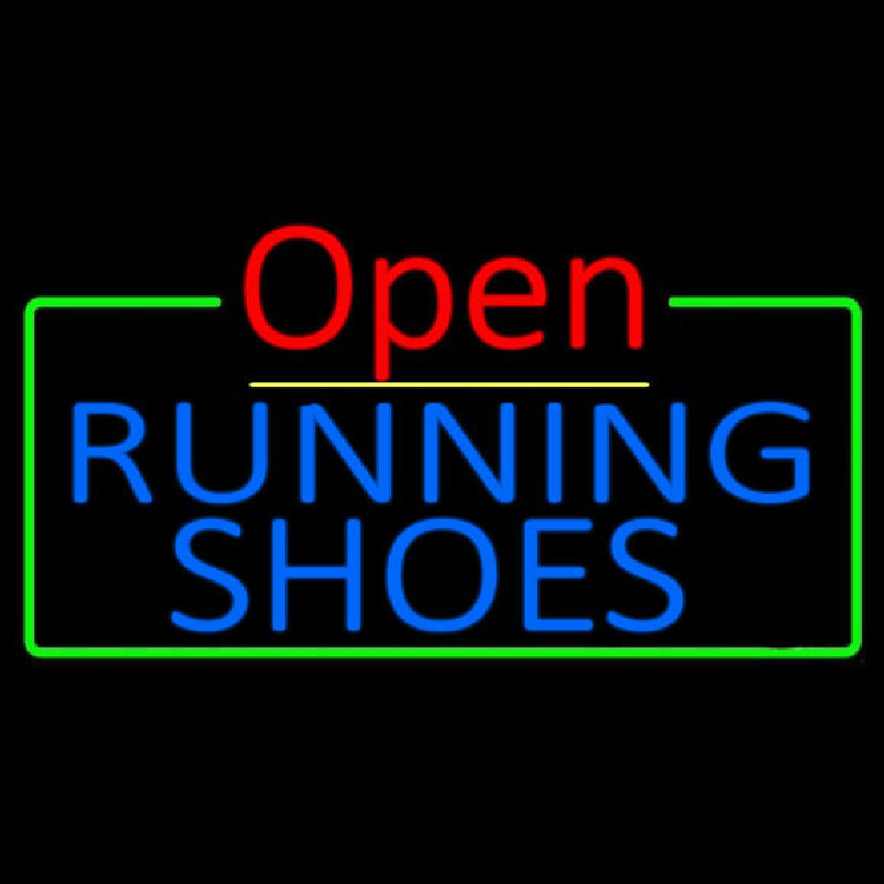 Blue Running Shoes Open Leuchtreklame