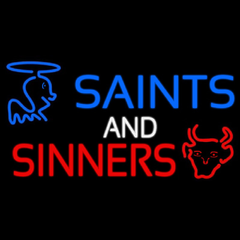 Blue Saints And Red Sinners Leuchtreklame