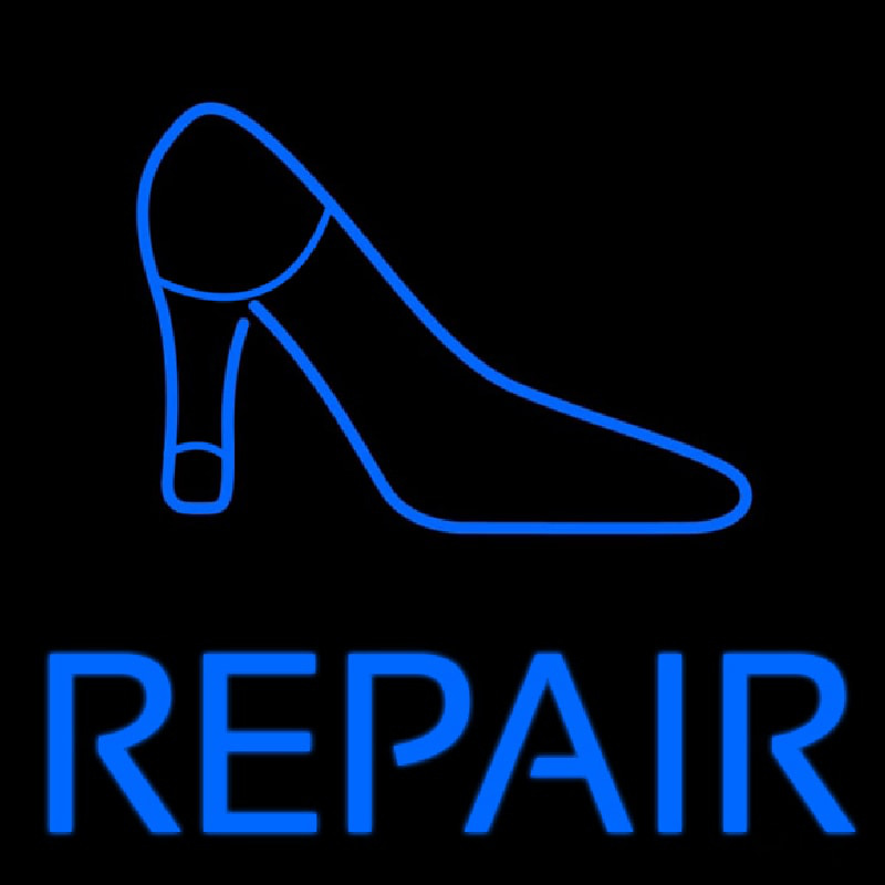 Blue Shoe Repair With Sandal Leuchtreklame