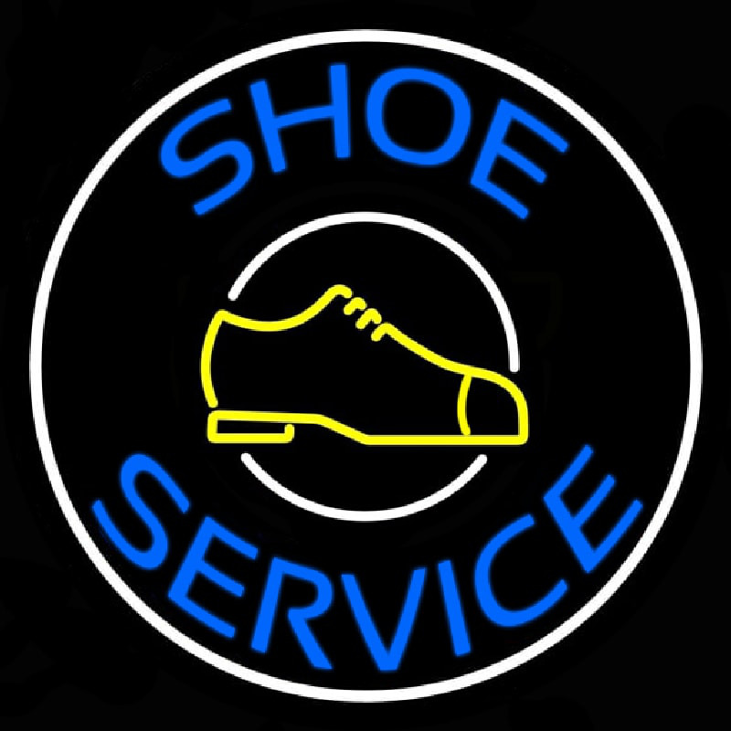 Blue Shoe Service Leuchtreklame