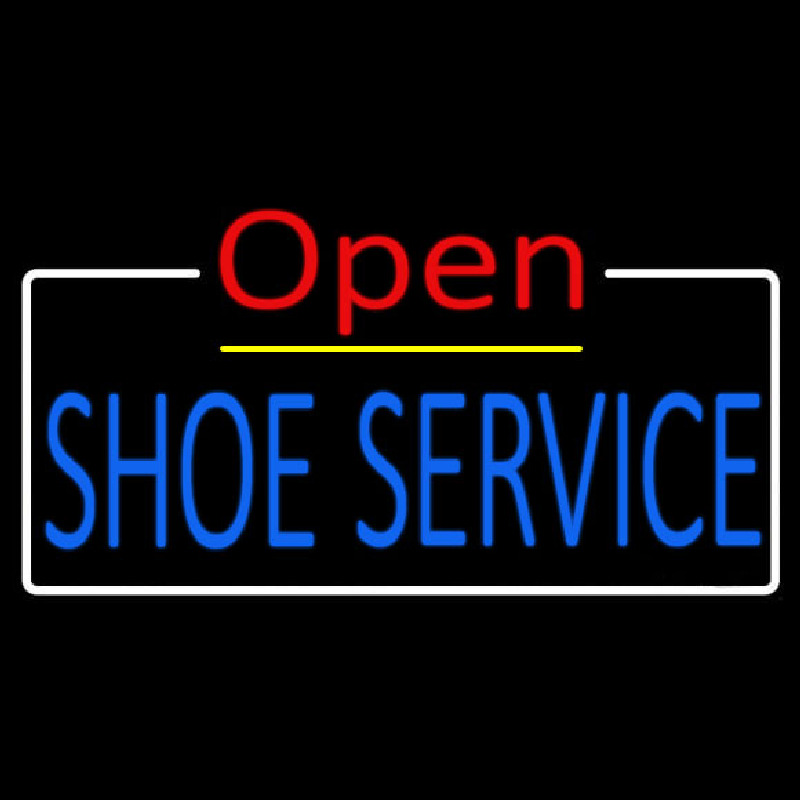 Blue Shoe Service Open Leuchtreklame