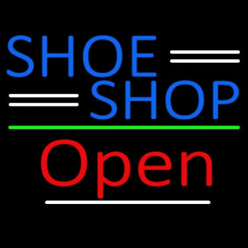 Blue Shoe Shop Open Leuchtreklame