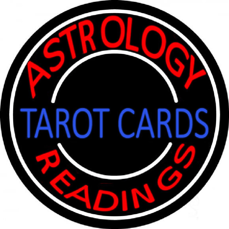 Blue Tarot Cards Red Astrology Readings Leuchtreklame