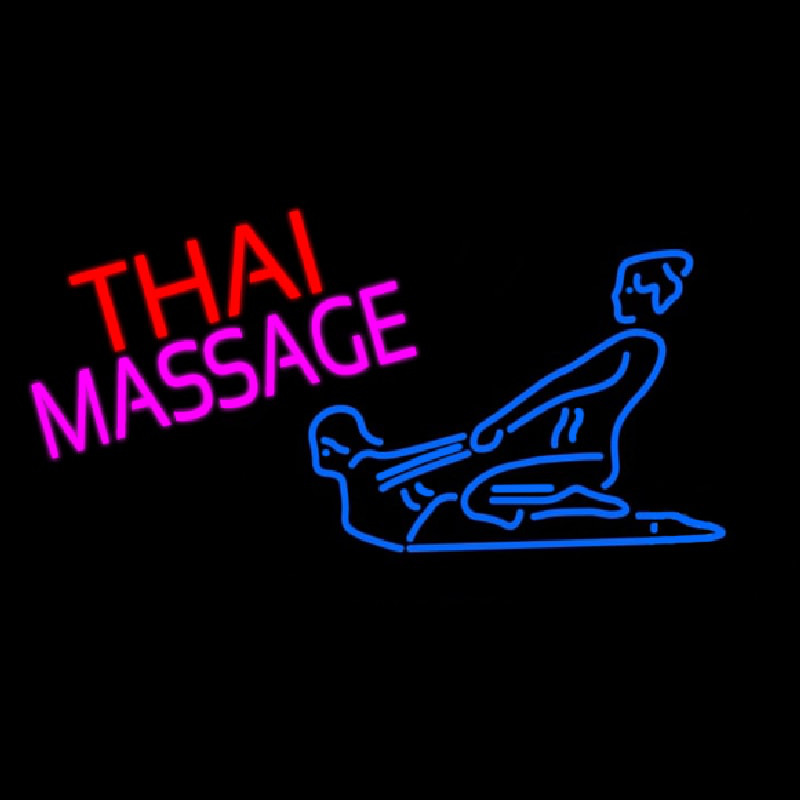 Blue Thai Massage Logo Leuchtreklame