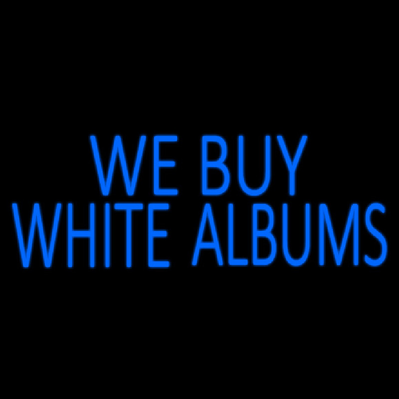 Blue We Buy White Albums 1 Leuchtreklame