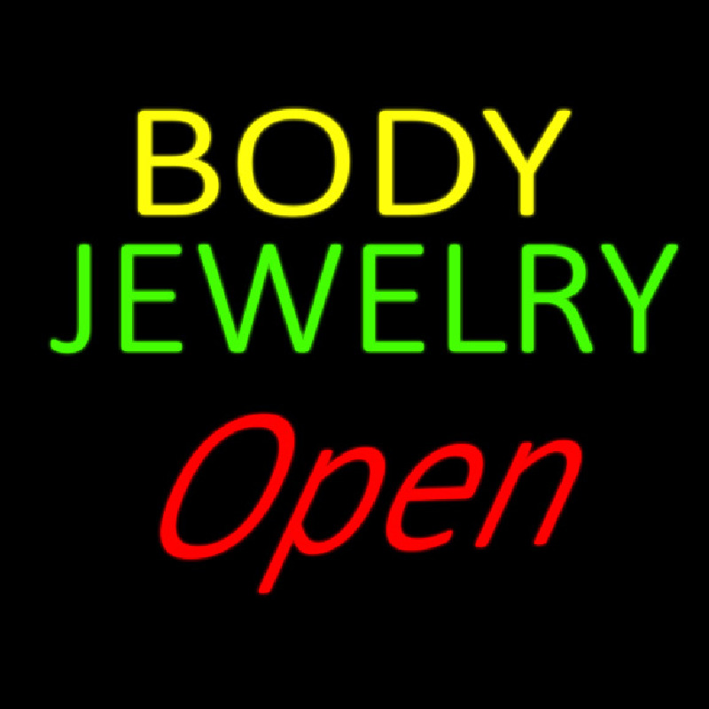 Body Jewelry Open Leuchtreklame