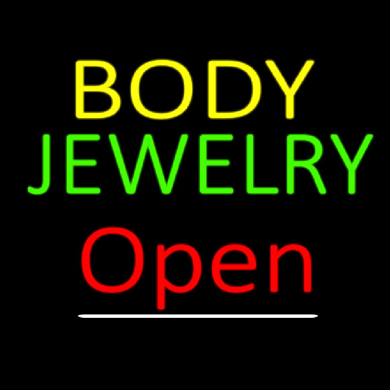 Body Jewelry Open Red Leuchtreklame