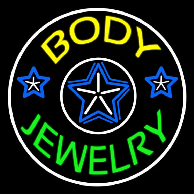 Body Jewelry Round Leuchtreklame