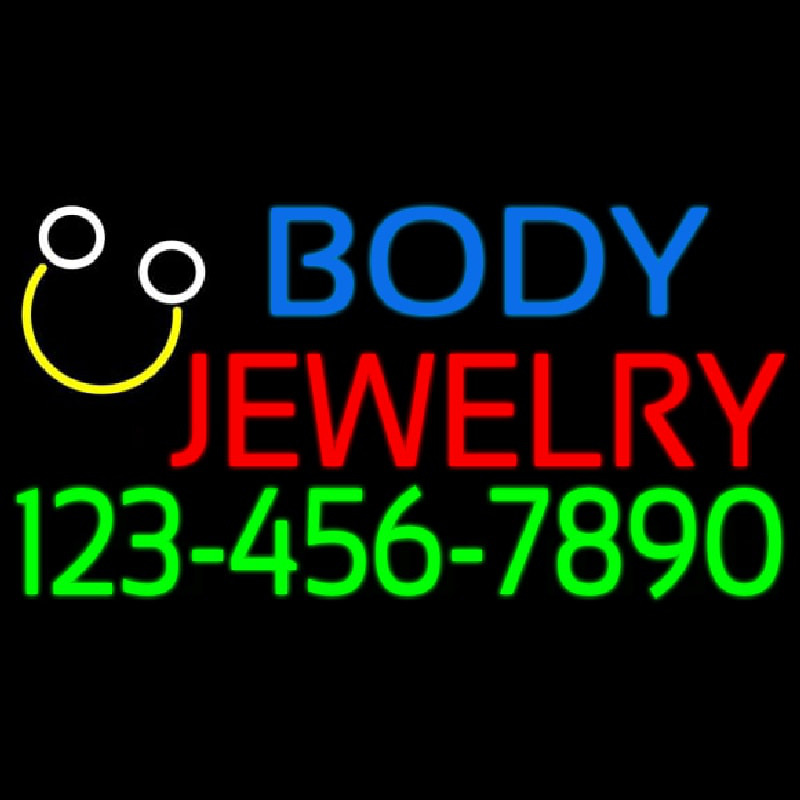 Body Jewelry With Phone Number Leuchtreklame