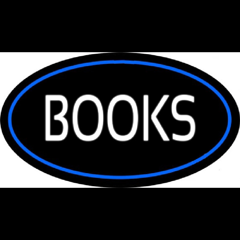 Books Oval Blue Leuchtreklame